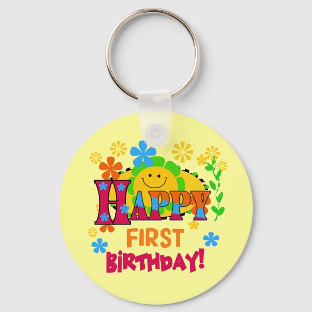 Porte-clés Joyful First Birthday T-shirts et cadeaux (Recto)