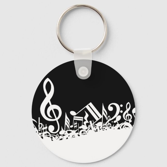 Porte-clés Jumble de symboles musicaux (Recto)