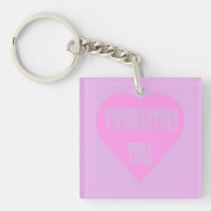 Porte-clés Jumeaux Tina rose et mauve coeur pastels