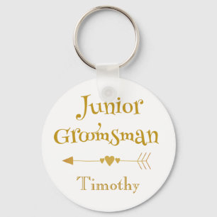 Porte-clés Junior Groomsman Golden et White