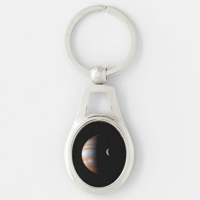 Porte-clés Jupiter Géant Gaz Planète & Io Galilée Lune (Devant)