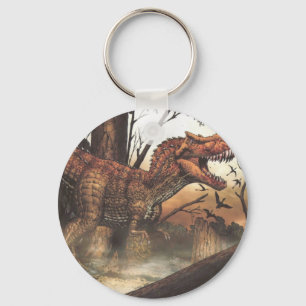Porte-clés Jurassic Journey : Dinosaure dans son habitat natu