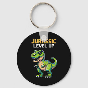 Porte-clés Juric Level Up Pixel Dinosaur Rétro Joueur 