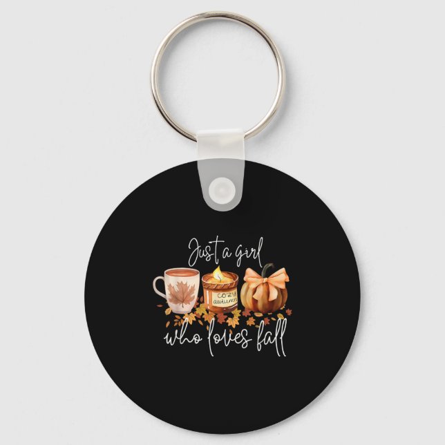 Porte-clés Just A Girl Who Loves Fall Pumpkin Cozy Autumn  (Recto)