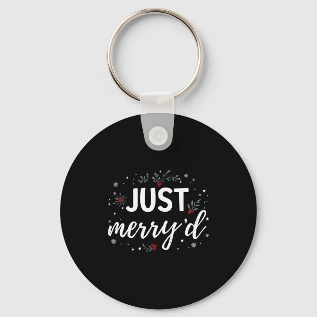 Porte-clés Just Merry'd Matching Christmas Wedding Party Marr (Recto)