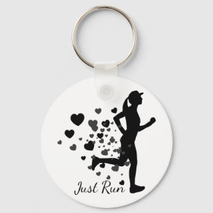 Porte-clés Just Run Fun Love Running Heart