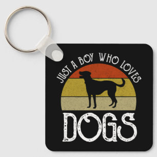 Porte-clés Juste un garçon qui aime les chiens