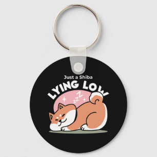Porte-clés Juste un Shiba allongé bas : mignonne conception S