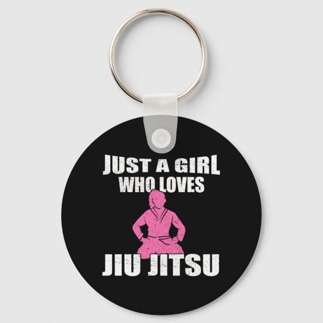 Porte-clés Juste Une Fille Qui Aime Jiu Jitsu Idée Cadeau (Recto)