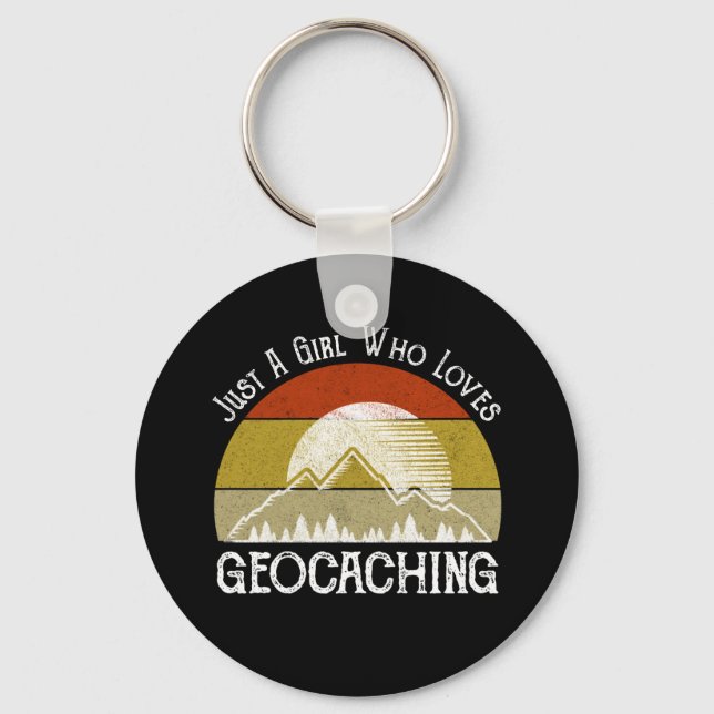 Porte-clés Juste Une Fille Qui Aime Le Géocaching (Recto)