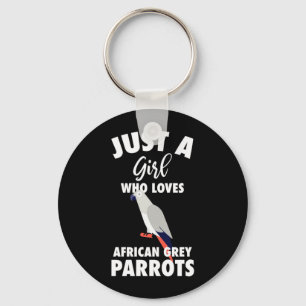 Porte-clés Juste une fille qui aime le perroquet gris africai