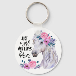 Porte-clés Juste une fille qui aime le Porte - clé des chevau