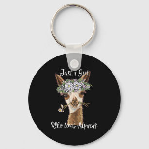 Porte-clés Juste une fille qui aime les Alpacas