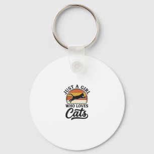 Porte-clés Juste une fille qui aime les chats Design de chat