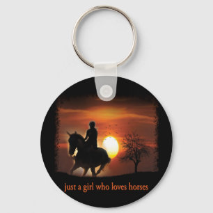 Porte-clés juste une fille qui aime les chevaux