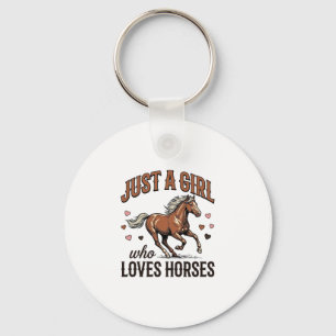 Porte-clés Juste Une Fille Qui Aime Les Chevaux Chemise Vinta