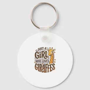 Porte-clés Juste une fille qui aime les girafes Vintage T-Shi