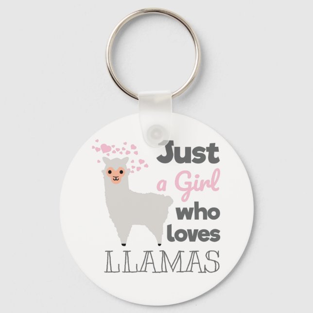 Porte-clés Juste une fille qui aime les lamas (Recto)