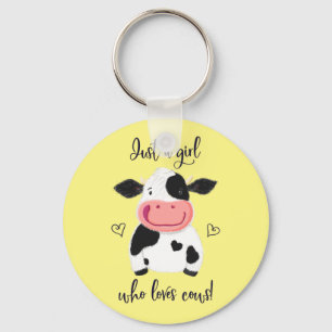 Porte-clés Juste Une Fille Qui Aime Les Vaches ! Coeurs Et Ho
