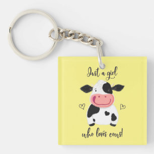 Porte-clés Juste Une Fille Qui Aime Les Vaches ! Coeurs Et Ho