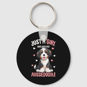 Porte-clés Juste une fille qui aime son Aussiedoodle Aussie D