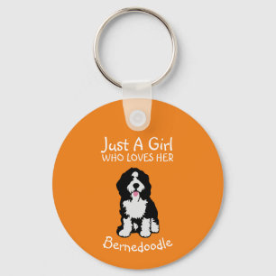 Porte-clés Juste une fille qui aime son Bernedoodle