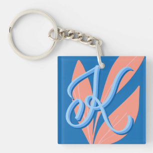 Porte-clés K - Monogramme moderne en lettres manuscrites