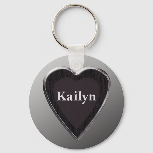 Porte-clés Kailyn Personalized Heart Keychain par 369MyName (Recto)