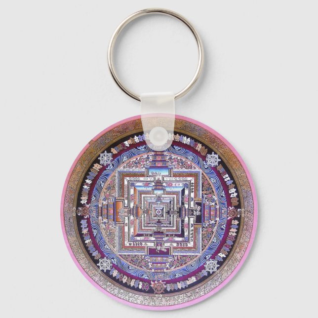 Porte-clés Kalachakra Mandala bouddhiste tibétain (Recto)