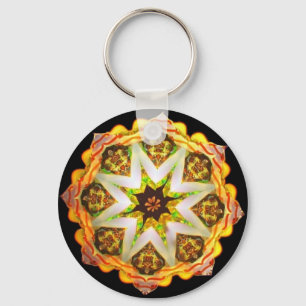 Porte-clés Kaleido-Étoile de néon d'or