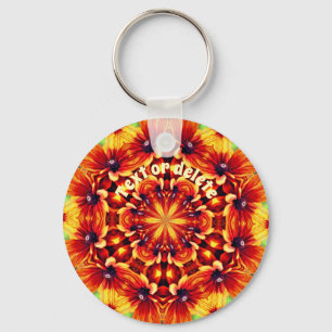 Porte-clés Kaleidoscope à fleur orange