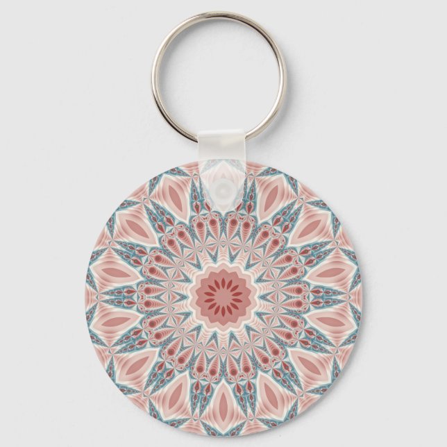 Porte-clés Kaleidoscope Abstrait moderne Mandala Fractal Art (Recto)