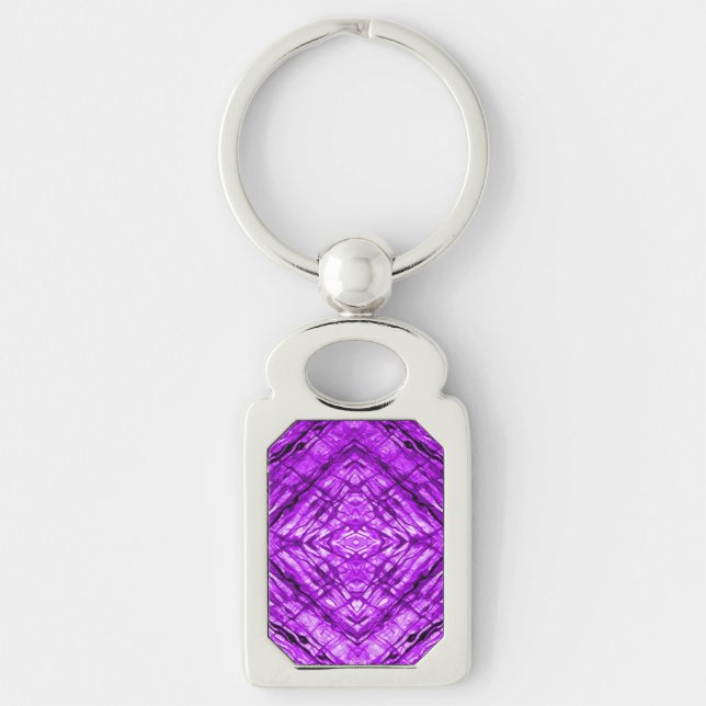 Porte-clés Kaléidoscope en verre violet Texture (Devant)