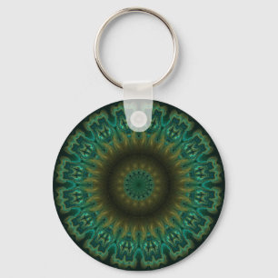 Porte-clés Kaléidoscope turquoise de roue