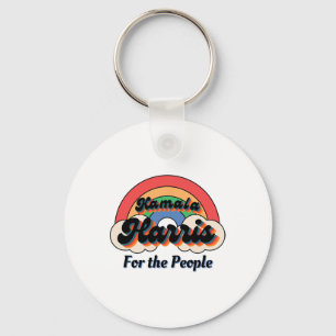 Porte-clés Kamala Harris Retro Rainbow Design