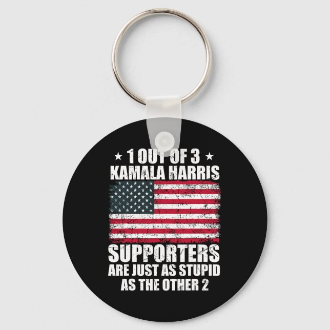 Porte-clés Kamala Harris Stupide plaisanterie Drapeau América (Recto)