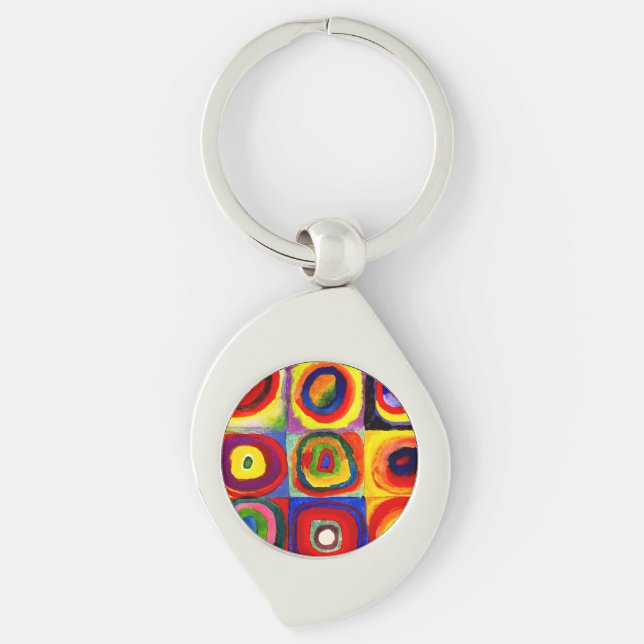 Porte-clés Kandinsky Farbstudie Cercles Carré Quadrate Art (Devant)