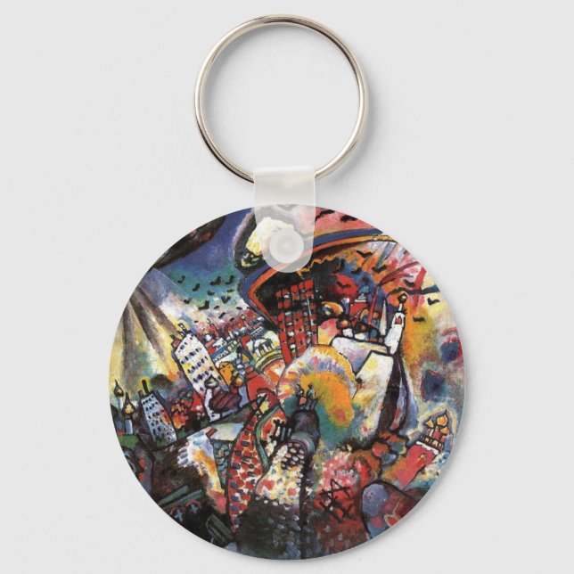 Porte-clés Kandinsky Moscou I Cityscape peinture Abstraite (Recto)
