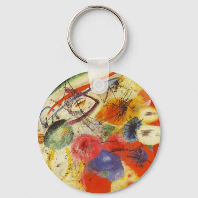 Porte-clés Kandinsky Noir frappe la peinture Abstraite (Recto)