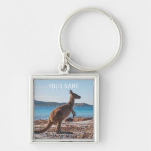 Porte-clés Kangaroo sur la plage Lucky Bay Australie