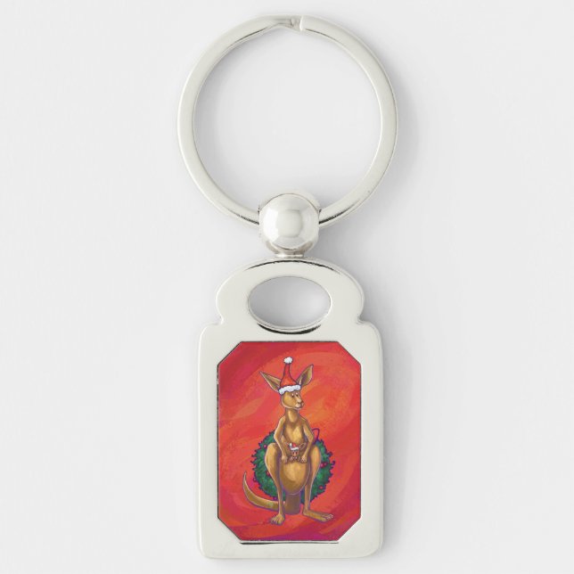 Porte-clés Kangaroo Xmas En Rouge (Devant)