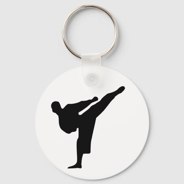 Porte-clés Karate / Taekwondo Kick Button Porte - clé (Recto)