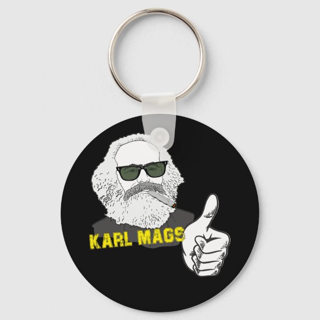 Porte-clés Karl Mags fumant avec lunettes de soleil (Recto)
