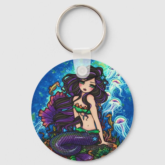 Porte-clés "Kathleen" Sirène et Porte - clé de méduse (Recto)