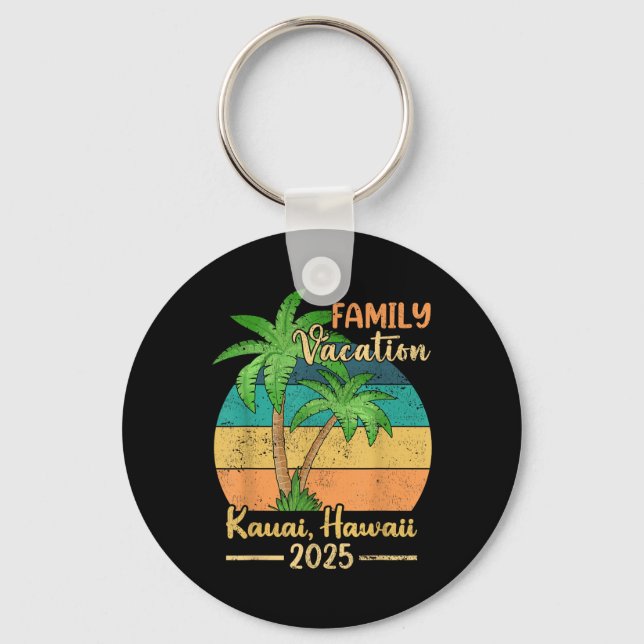 Porte-clés Kauai Hawaii Beach Famille Vacances 2025 Été (Recto)