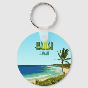 Porte-clés Kauai Hawaii Coast Beach Vintage