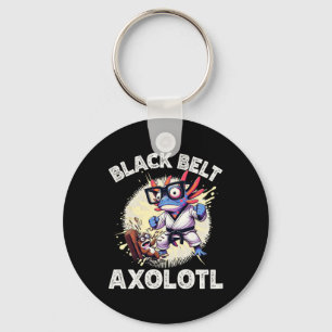 Porte-clés Kawaii Axolotl Ceinture Noire Karaté Kickboxing Ar