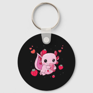 Porte-clés Kawaii Axolotl Lait fraise Shake Anime Gift Gi