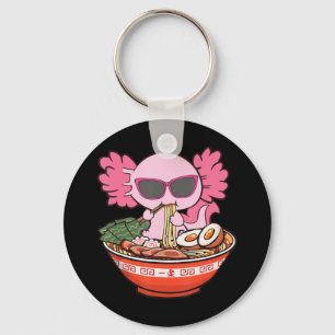 Porte-clés Kawaii Axolotl Manger Ramen nouilles Anime Girls T