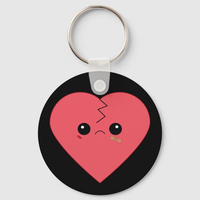 Porte-clés Kawaii cassé coeur clé (Recto)